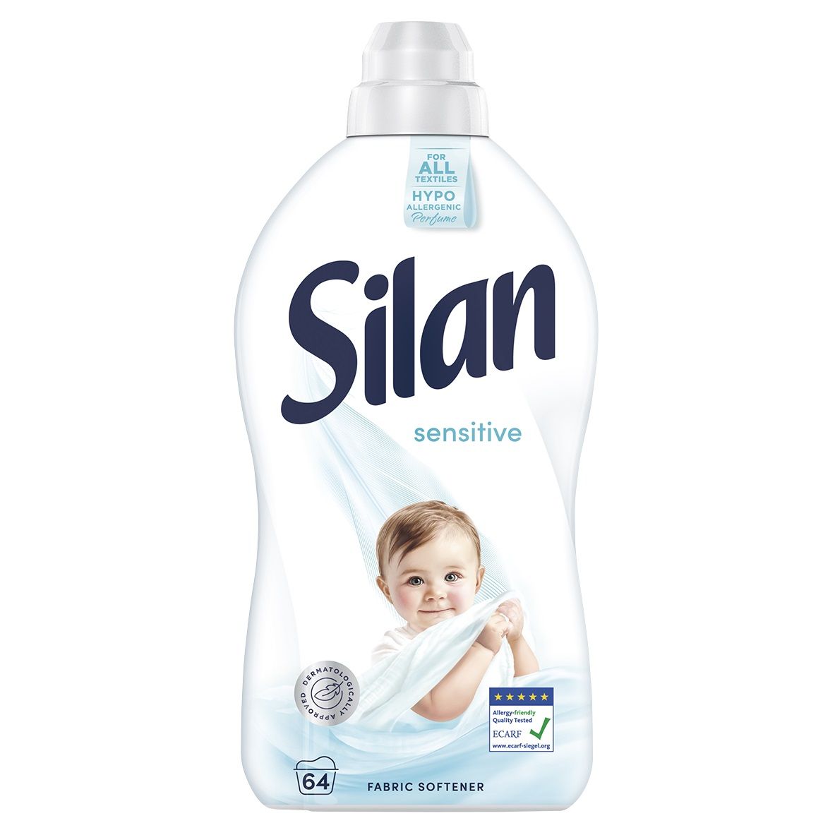 SILAN SENSITIVE Омекотител за дрехи, 64 пранета