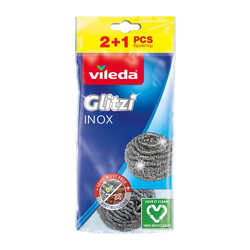 VILEDA INOX Домакинска тел, 2+1 бр.