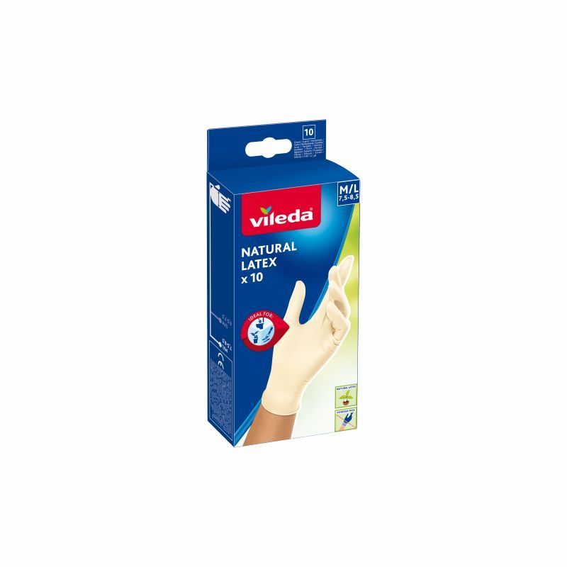 VILEDA NATURAL Латексови ръкавици,10бр M/L  размер