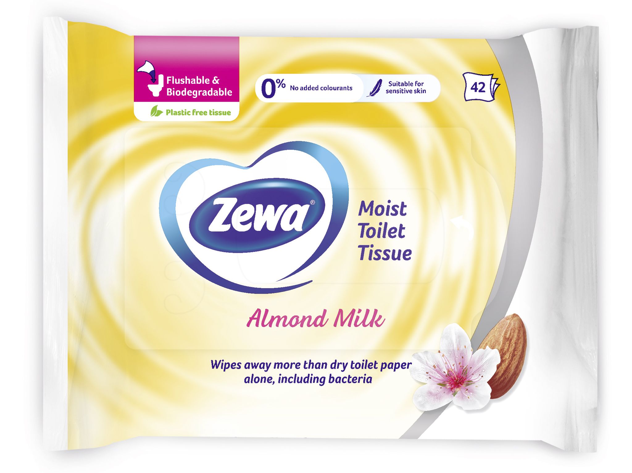 ZEWA ALMOND MILK Влажна тоалетна хартия, 42 бр.