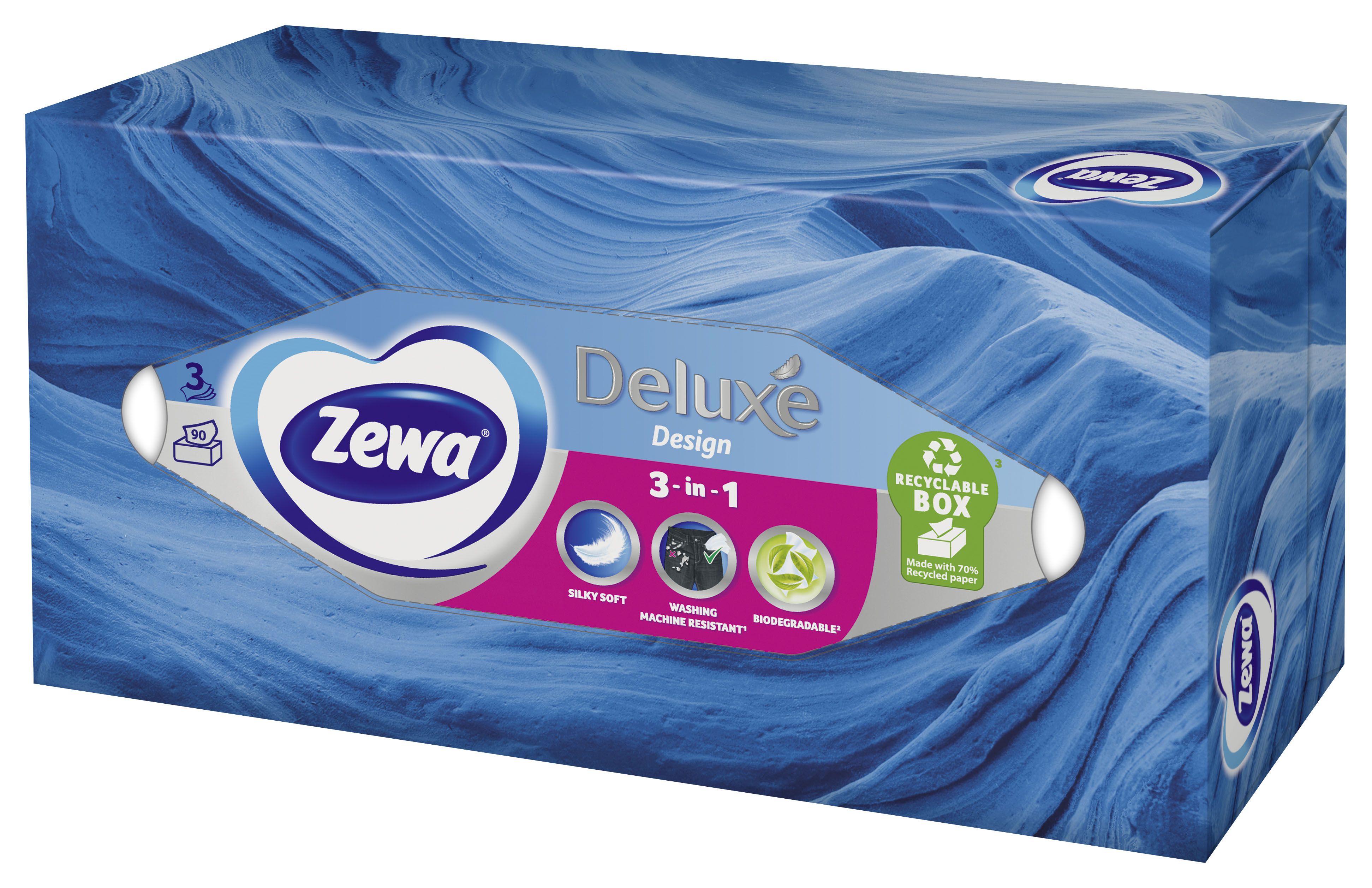 ZEWA FAMILY Кърпички за лице 3 пласта COTTON FIBERS, 90 бр.
