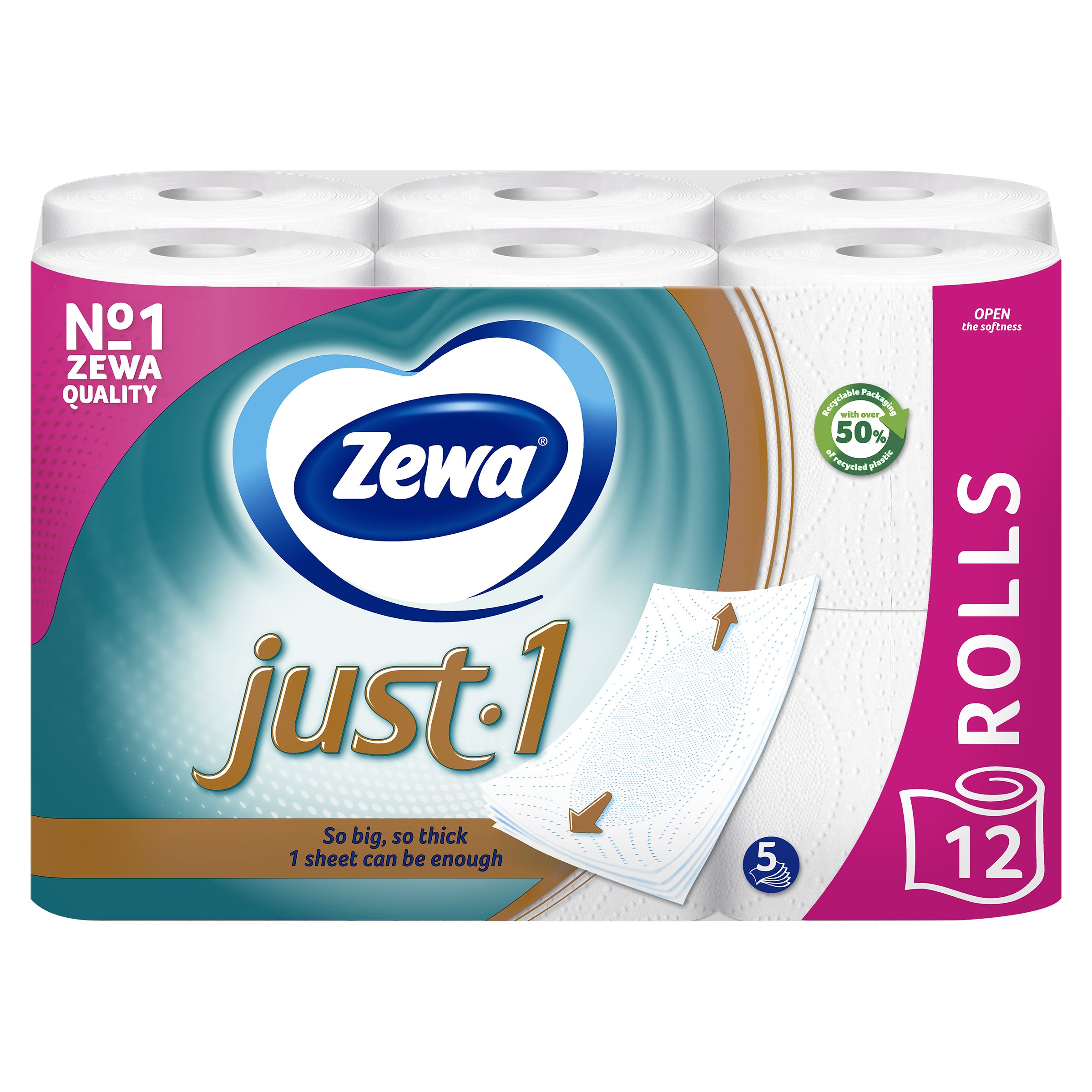 ZEWA JUST ONE Тоалетна хартия 12 ролки