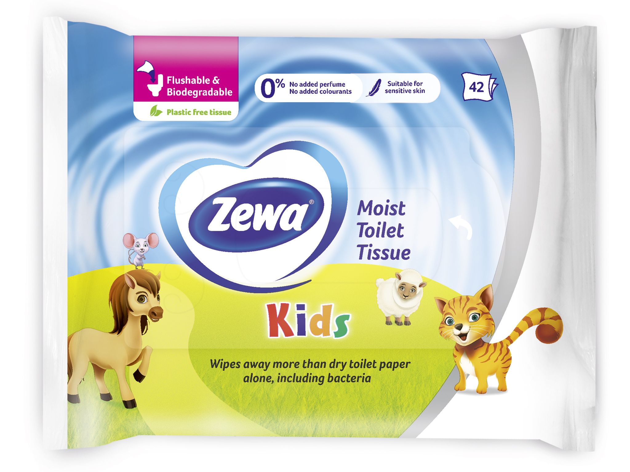 ZEWA KIDS Влажна тоалетна хартия, 42 бр.