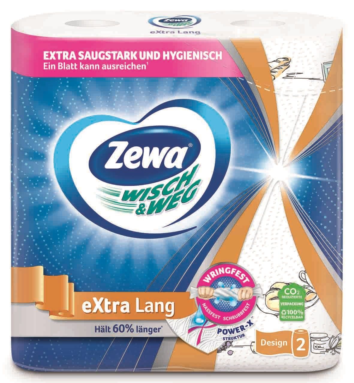 ZEWA WISCH & WEG Кухненска ролка DESIGN, 2 бр.