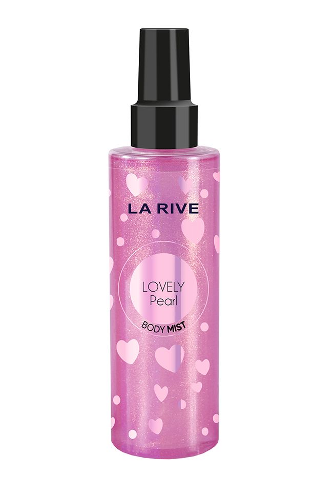 LA RIVE LOVELY PEARL Парфюмен спрей за тяло с блясък, 200 мл сърца - наситено розов