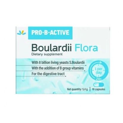 PRO-B-ACTIVE BOULARDII FLORA Хранителна добавка, 10 капсули
