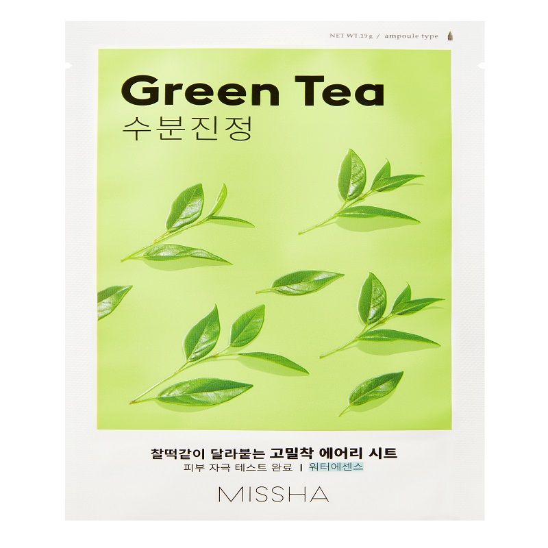 MISSHA AIRY FIT Лист маска за лице с  зелен чай, 19 г.