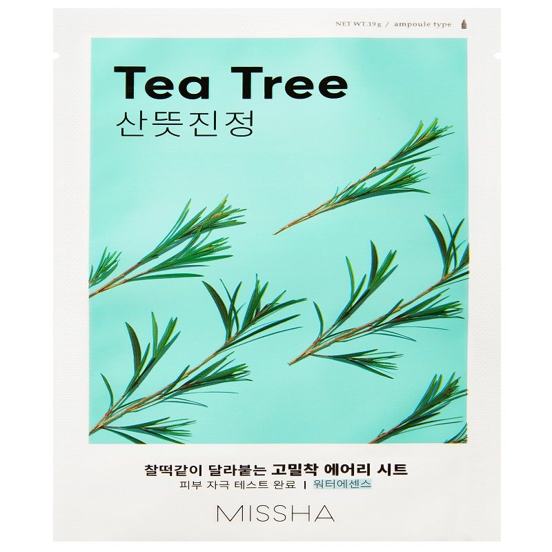 MISSHA AIRY FIT Лист маска за лице с чаено дърво, 19 г.