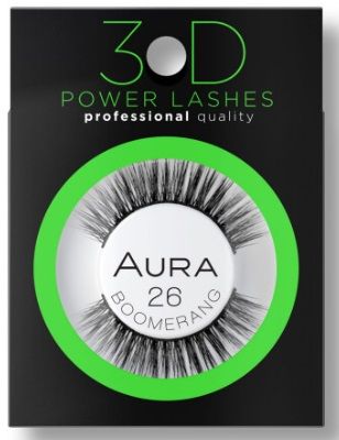 AURA POWER LASHES 3D Мигли Boomerang, 1бр.