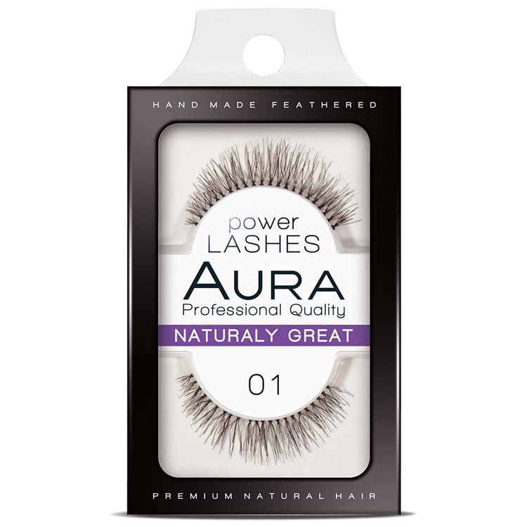 AURA POWER LASHES Изкуствени мигли 01 NATURALY GREAT