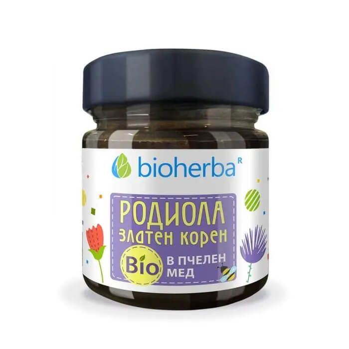 Bioherba Родиола – Златен корен в Био Пчелен мед, при стрес и тревожност 280 гр.