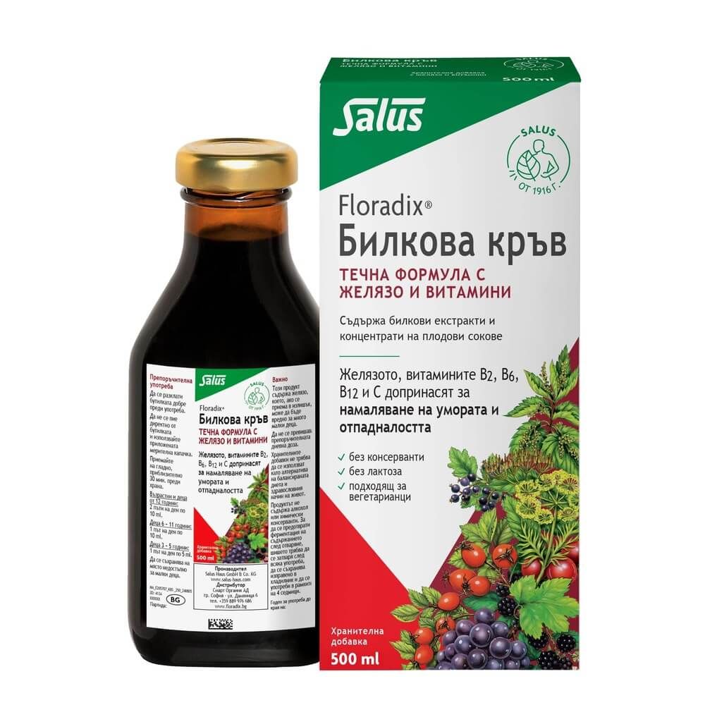Floradix Билкова кръв сироп с желязо 500 мл