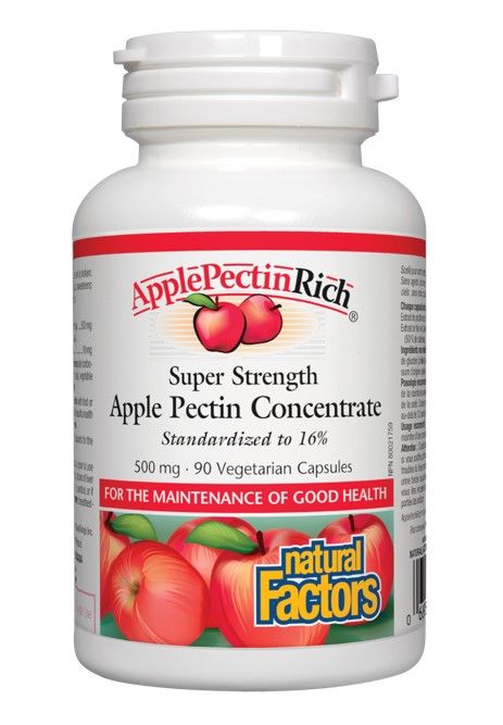 Natural Factors ApplePectinRich Apple Pectin Concentrate Ябълков пектин концентрат при наднормено тегло 500 мг х 90 капсули