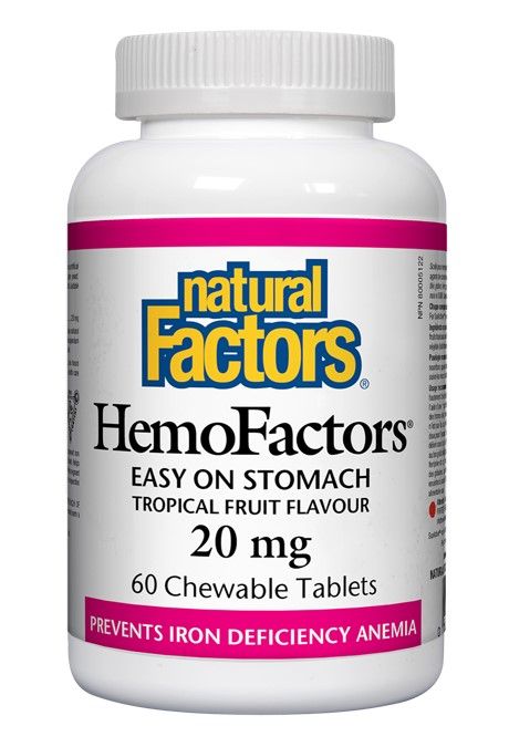 Natural Factors HemoFactors Желязо биоактивна форма 20 мг х 60 таблетки