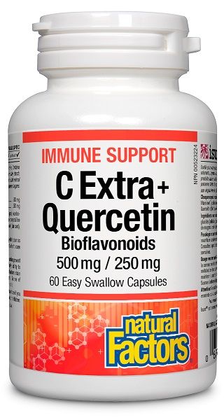 Natural Factors Immune Support C Extra + Quercetin Bioflavonoids Витамин С 500 mg + Кверцетин Биофлавоноиди 250 mg х60 капсули