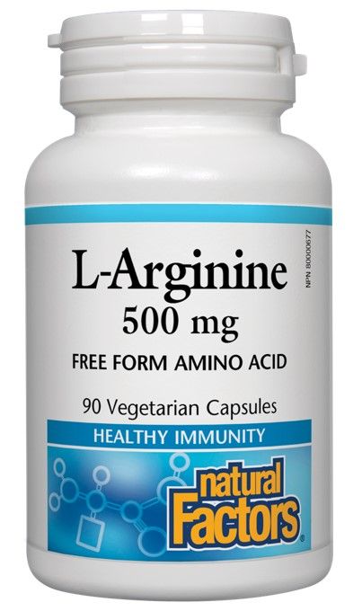 Natural Factors L- Arginine за укрепване на мускулатурата 500 мг х 90 капсули
