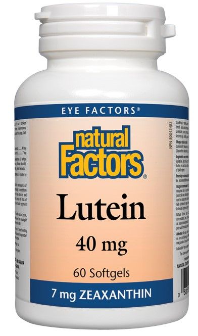 Natural Factors Lutein Лутеин за подобряване на зрението 40 мг х 60 капсули