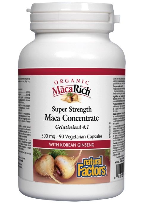 Natural Factors MacaRich Maca Concentrate Мака концентрат - при умора, стрес и хормонален дисбаланс 500 мг х 90 капсули