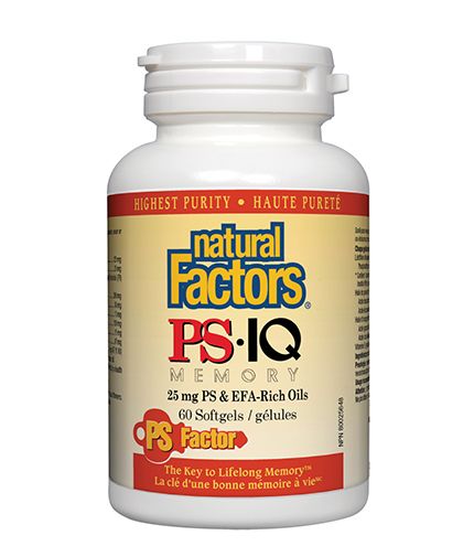 Natural Factors PS-IQ Memory При смущения на паметта и работа под висок стрес 498 мг х 60 софтгел капсули