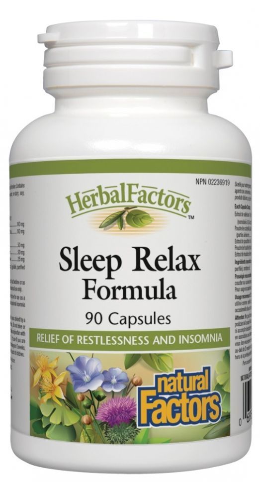 Natural Factors Sleep Relax Formula при безсъние и безпокойствo 325 мг х 90 капсули