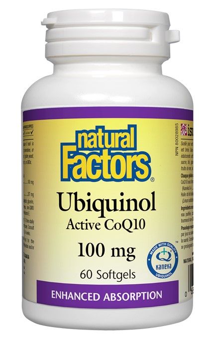 Natural Factors Ubiquinol Active CoQ10 Убиквинол - антиоксидант 100 % абсорбация 100 мг х 60 софтгел капсули