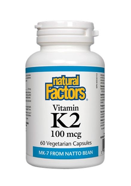 Natural Factors Vitamin K2 /MK-7/ за здравето на костите и сърдечно-съдовата система 100 мкг х 60 капсули