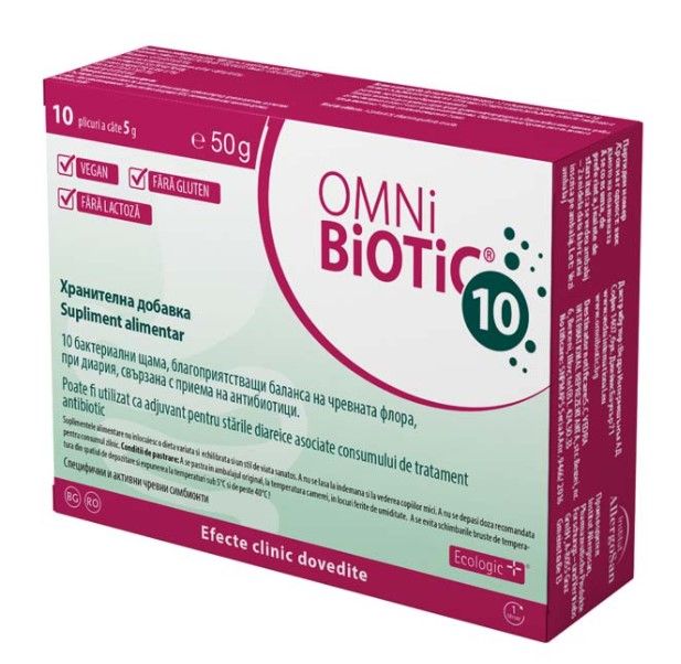 Omni Biotic 10 Пробиотик за баланс на чревната флора 5 гр 10 сашета