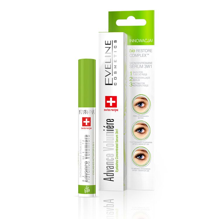 EVELIN ADVANCE VOLUMIERE Aктиватор за мигли 3 в 1