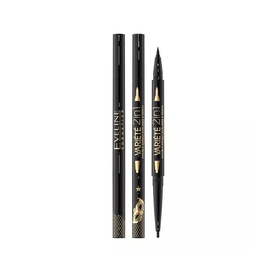 EVELINE VARIЕTЕ DOUBLE EFFECT 2IN1 Очна линия и молив за очи