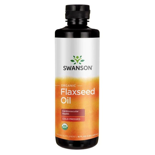 Swanson Organic Flaxseed Oil Био Ленено масло студенопресовано 473 мл
