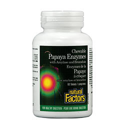 NATURAL FACTORS PAPAYA ENZYMES / Папая Ензими x 60 tabl