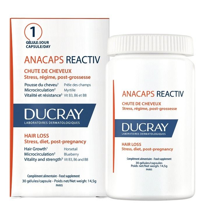 Ducray Anacaps Reactive Хранителна добавка срещу реактивен косопад х 30 капсули