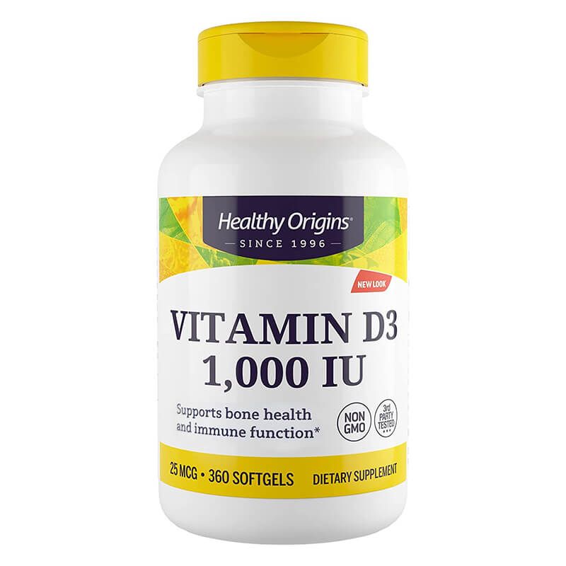 Healthy Origins Витамин D3 1,000 IU / 25 мкг х 360 капсули