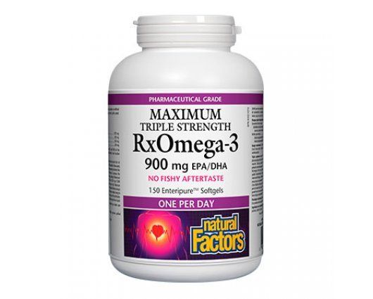 Natural Factors Maximum Triple Strength Rx Omega 3 поддържа сърдечно-съдовото здраве 900 мг х 150 софтгел капсули