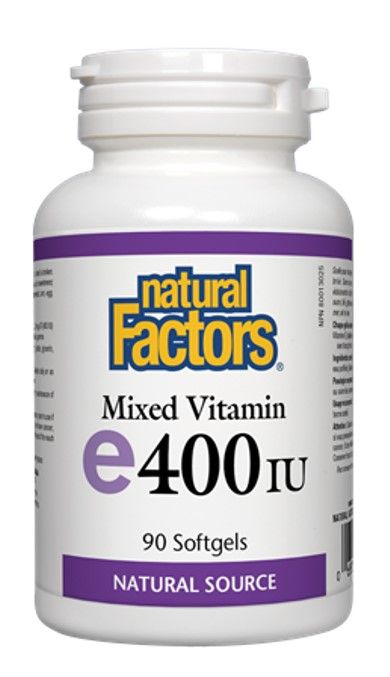 Natural Factors Mixed Vitamin E 400 IU Токофероли микс - естествена форма на витамин Е 268 мг х 90 капсули