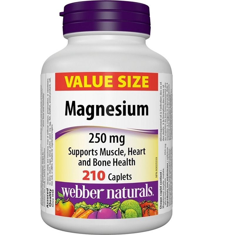 Webber Naturals Магнезий оксид, малат, глицерофосфат 250 мг x 210 каплети