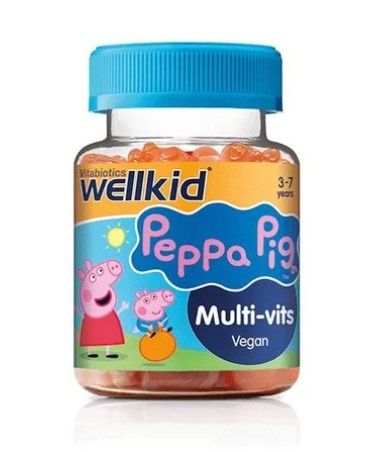 Wellkid Peppa Pig Мултивитамини с вкус на ягода за деца x30 желирани таблетки Vitabiotics