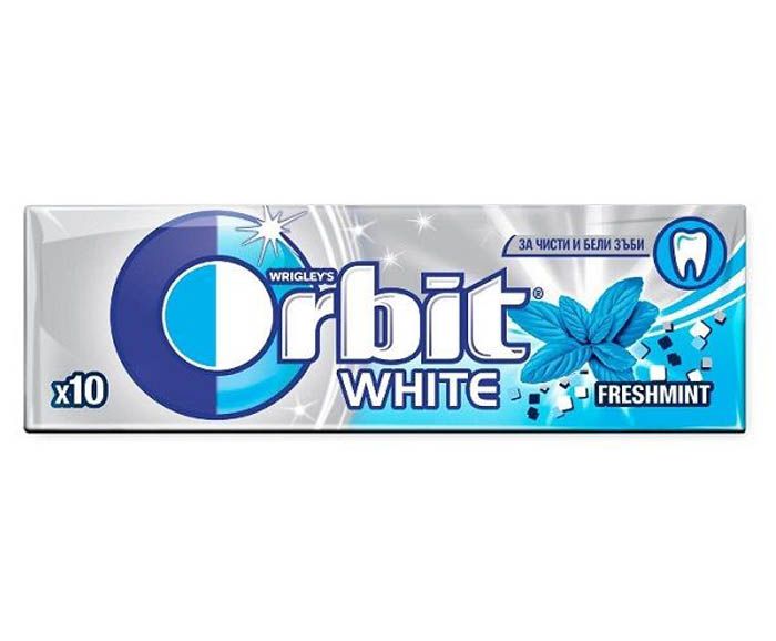 Orbit White Freshmint Дъвки за чисти и бели зъби х10 дражета