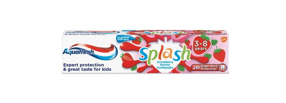 Aquafresh Splash Детска паста за зъби ягода 3-8 г 50 мл