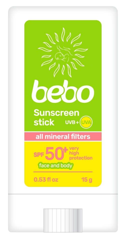 Bebo Слънцезащитен минерален стик SPF50+ 15 гр