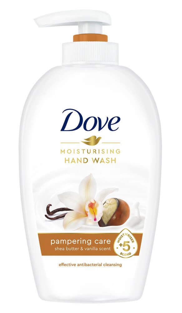 Dove Caring Hand Wash Течен сапун за ръце с масло от ший и ванилия 250 мл