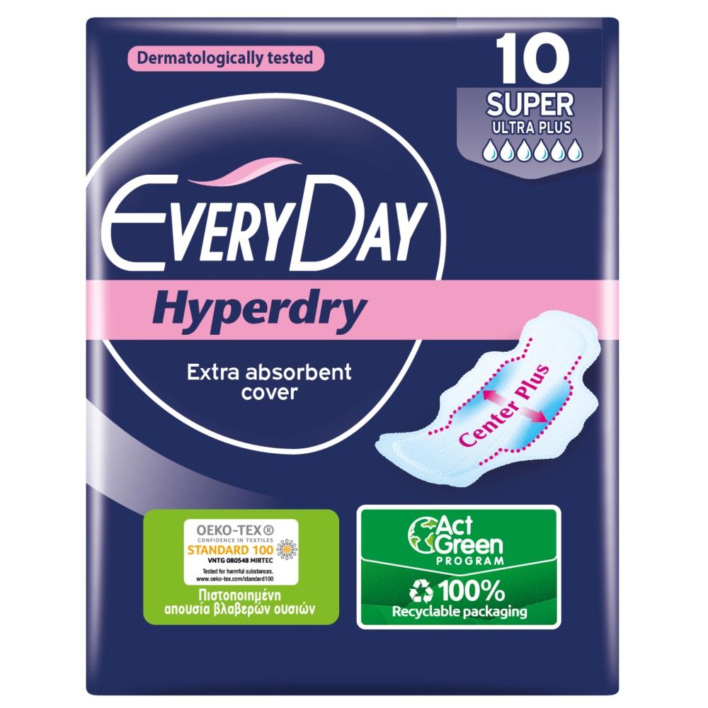 Everyday Hyperdry Super Ultra Plus Дамски превръзки х10 бр