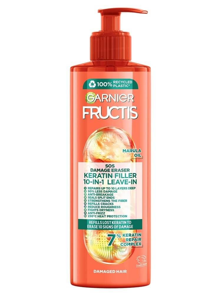 Garnier Fructis SOS Damage Eraser Крем за суха и увредена коса 10в1 с масло от марула и течен кератин 400 мл