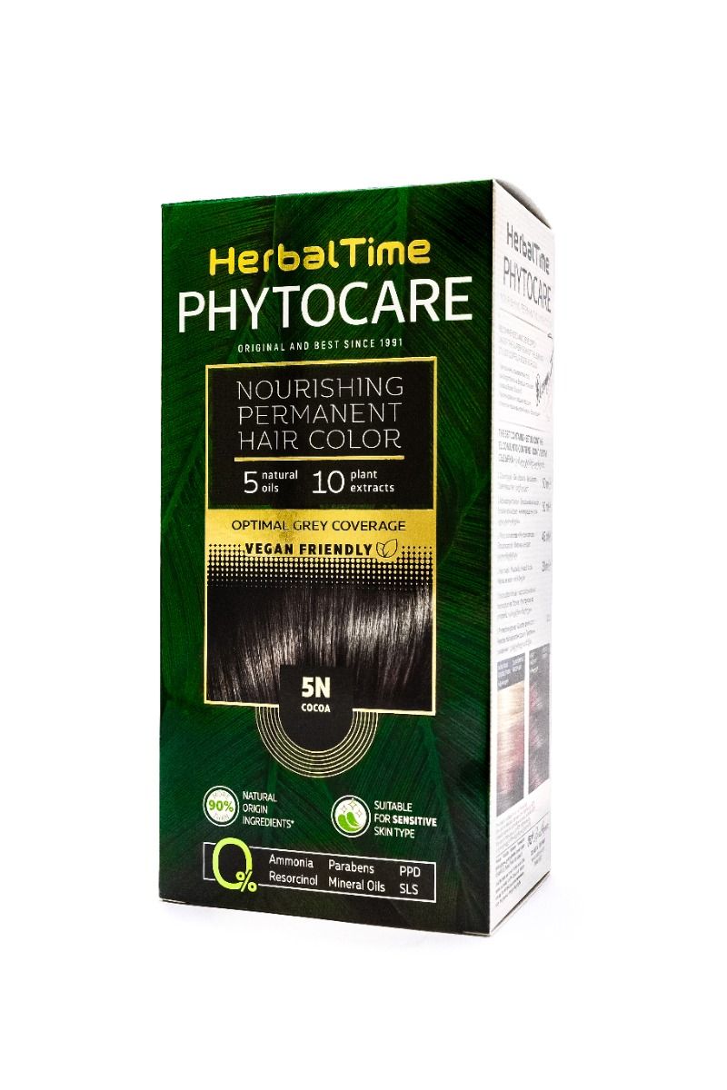 Herbal Time Phytocare Подхранваща трайна боя за коса 5N Какао