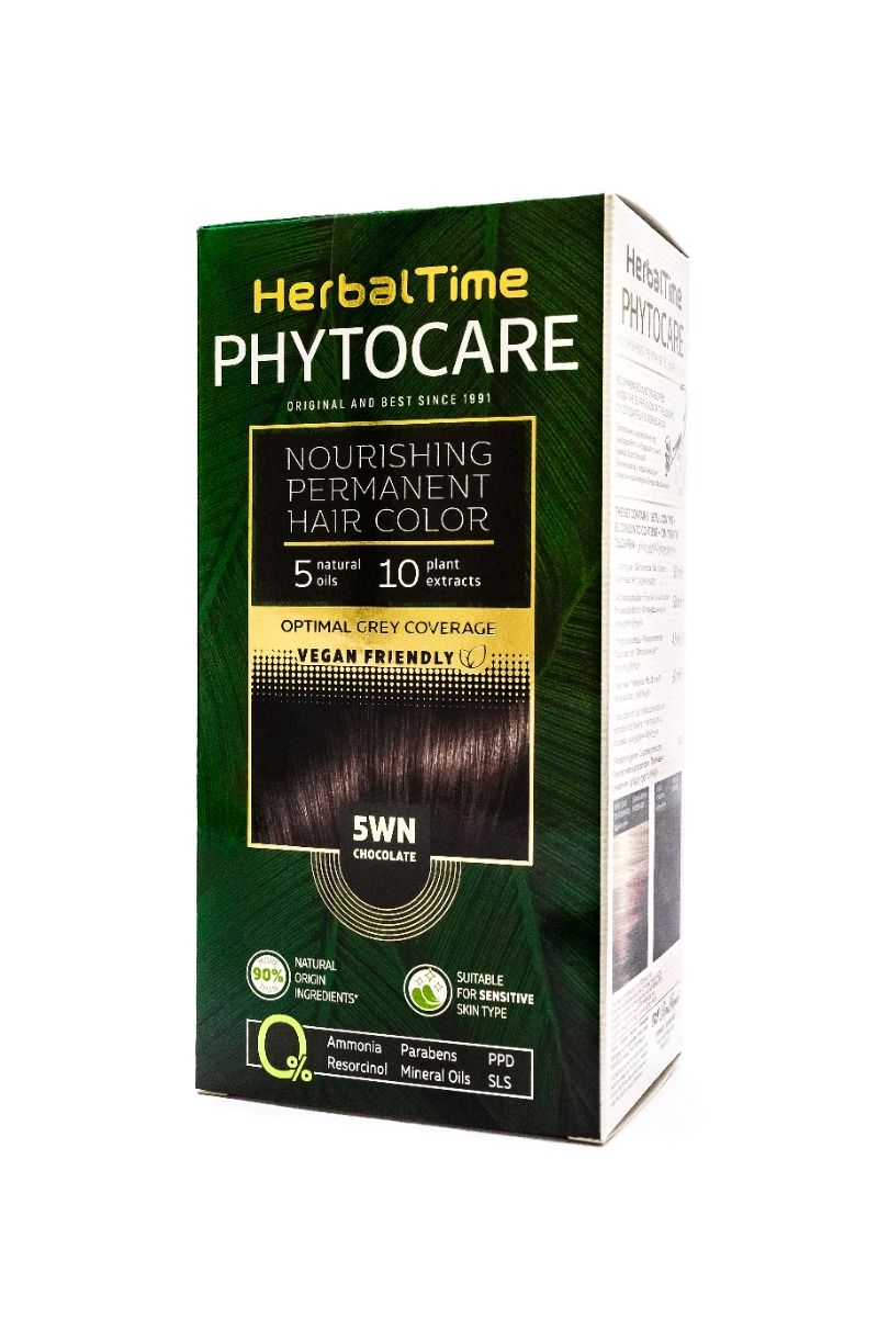 Herbal Time Phytocare Подхранваща трайна боя за коса 5WN Шоколад