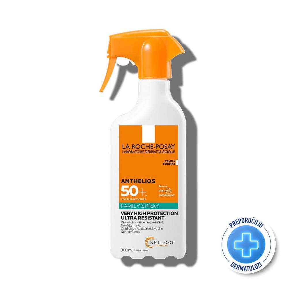 La Roche-Posay Anthelios Family Слънцезащитен спрей за деца и възрастни за лице и тяло SPF50+ 300 мл