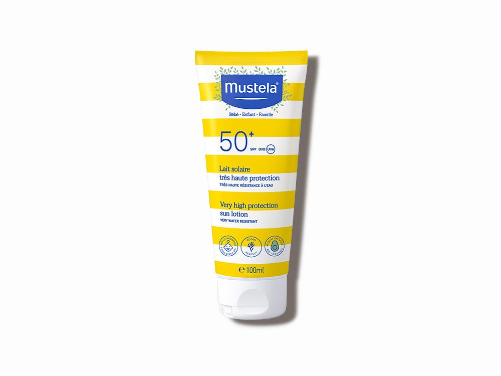 Mustela Слънцезащитен лосион за лице и тяло за бебета и деца SPF50+ 100 мл