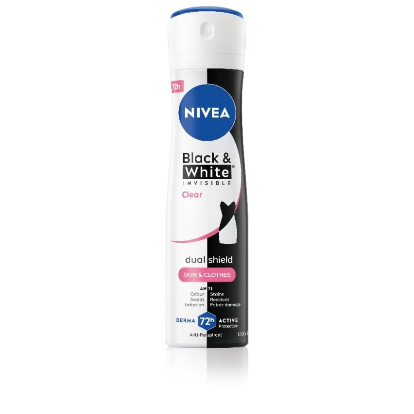 Nivea Black & White Invisible Clear Дезодорант спрей против изпотяване за жени 150 мл