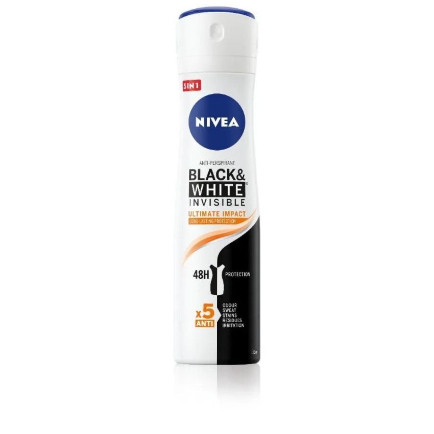 Nivea Black & White Invisible Ultimate Impact Дезодорант спрей против изпотяване за жени 150 мл