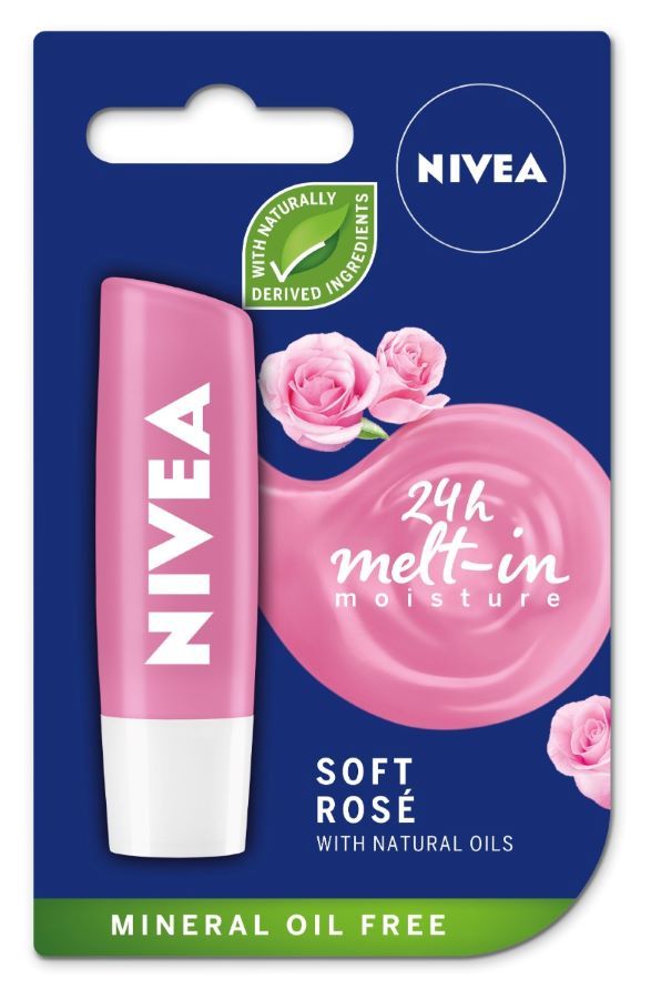 Nivea Lip Care Soft Rose Балсам за устни с екстракт от роза 4.8 г